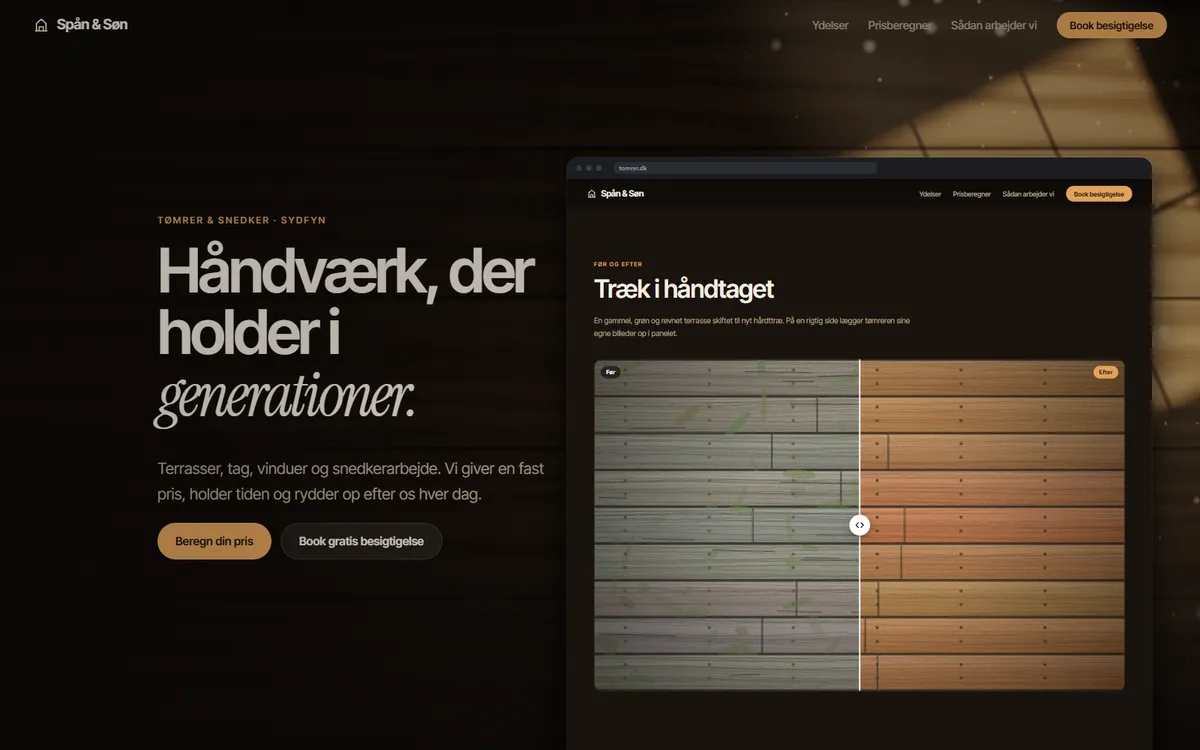 Carpenter: Project calculator and site-visit booking